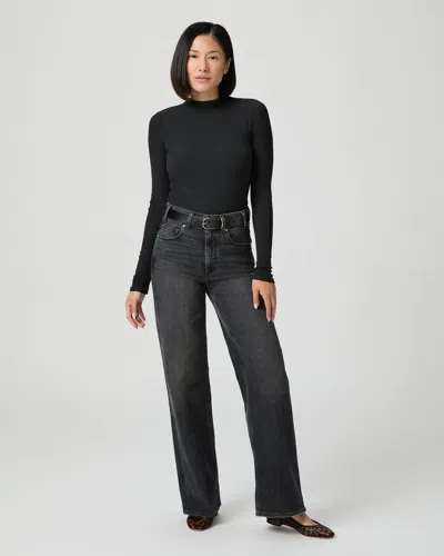 Paige Sasha Petite 30 Inch Wide Leg Jean In Black
