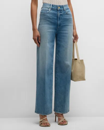 Paige Sasha Distressed Straight-leg Jeans In Light Blue