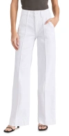 Paige Sasha High Waist Wide Leg Trouser Jeans In Crisp White