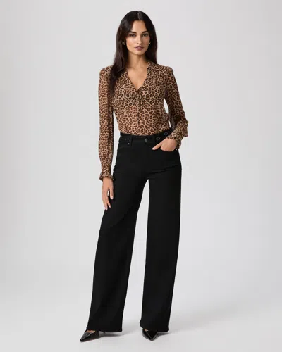 Paige Sasha Wide Leg Jean In Black