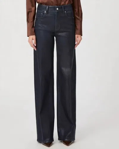 Paige Sasha Wide Leg Jean In Glazed Indigo Coating In Multi