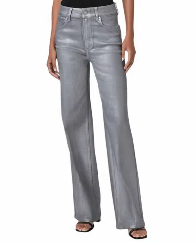 Paige Sasha Wide Leg Jean In Silver Coating In Multi
