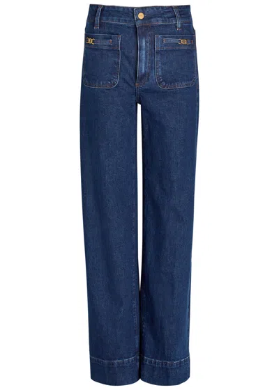 Paige Sasha Wide-leg Jeans In Blue