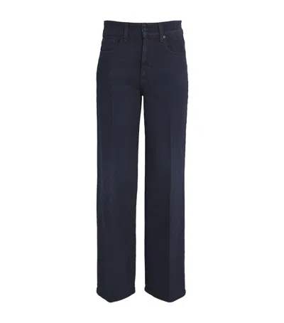 Paige Sasha Wide-leg Jeans In Navy