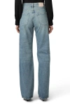 Paige Leenah Raw Hem High Waist Ankle Wide Leg Jeans In Vanda Distressed