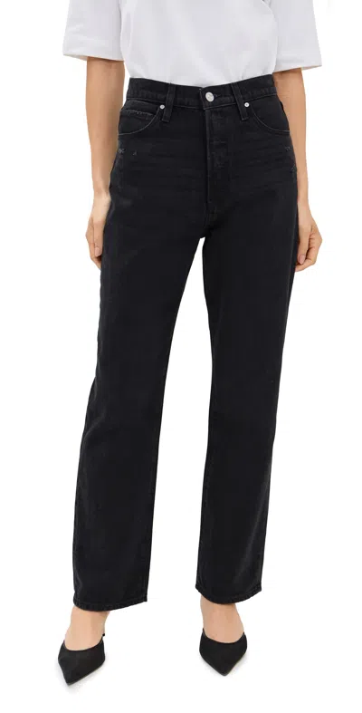 Paige Stevie High Waist Ankle Straight Leg Jeans In Black