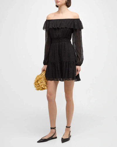 Paige Seine Off-the-shoulder Mini Dress In Black