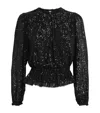 Paige Vilma Sequin Peplum Top In Black