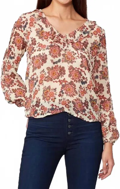 Paige Serene Silk Blouse In Ecru Multi