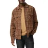 Paige Seymore Brushed Cotton Overshirt In Brown