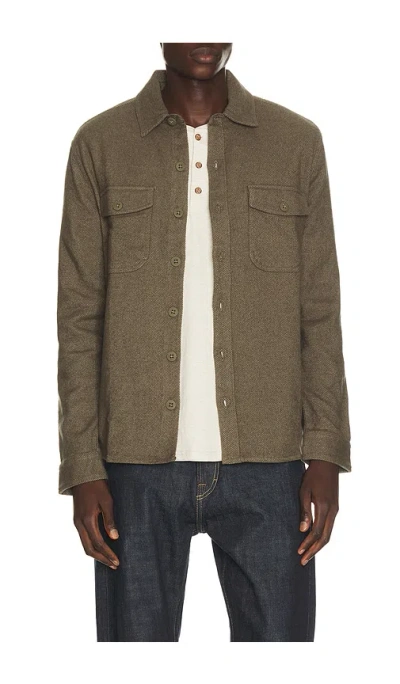 Paige Mens Seymore Cotton Overshirt Cedar Moss Combo In Neutral