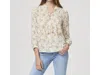 PAIGE SHARENE TOP IN TAUPE/WHITE FLORAL
