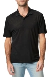 Paige Shelton Slub Linen Polo In Black