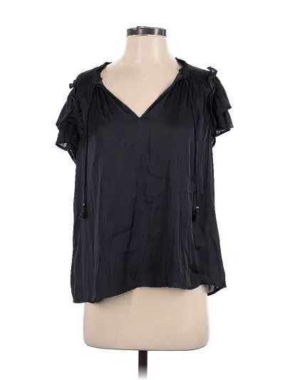 Pre-owned Paige Short Sleeve Blouse In Black