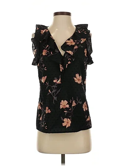 Pre-owned Paige Short Sleeve Blouse In Black