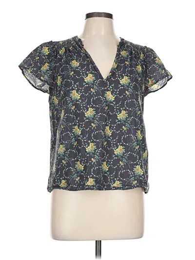Pre-owned Paige Short Sleeve Blouse In Blue