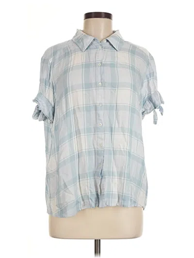 Pre-owned Paige Short Sleeve Blouse In Blue
