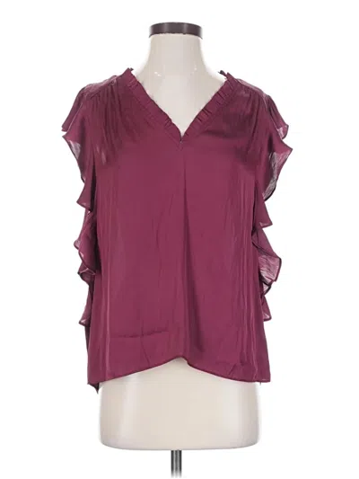 Pre-owned Paige Short Sleeve Blouse In Burgundy