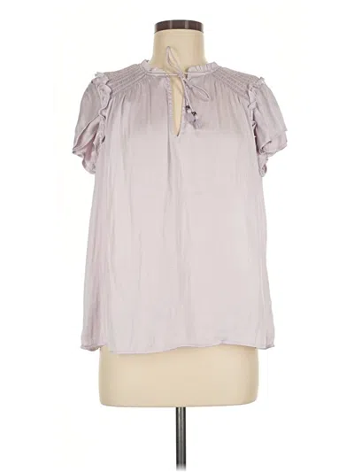 Pre-owned Paige Short Sleeve Blouse In Gray