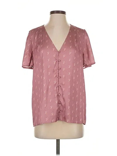 Pre-owned Paige Short Sleeve Blouse In Pink