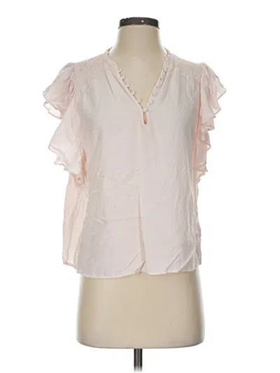 Pre-owned Paige Short Sleeve Blouse In Pink