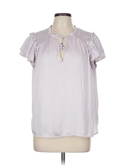 Pre-owned Paige Short Sleeve Blouse In Purple