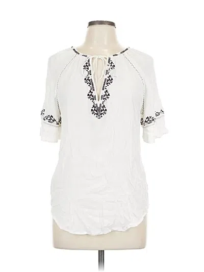 Pre-owned Paige Short Sleeve Blouse In White