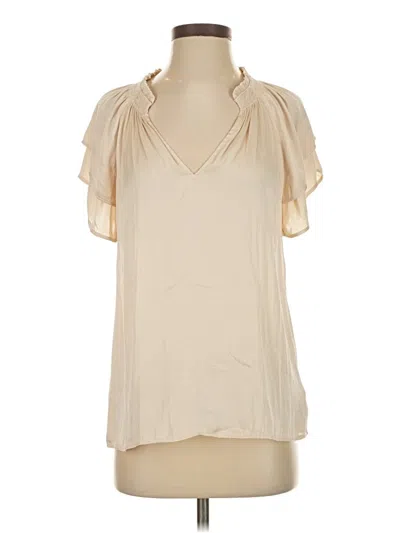 Pre-owned Paige Short Sleeve Blouse In White