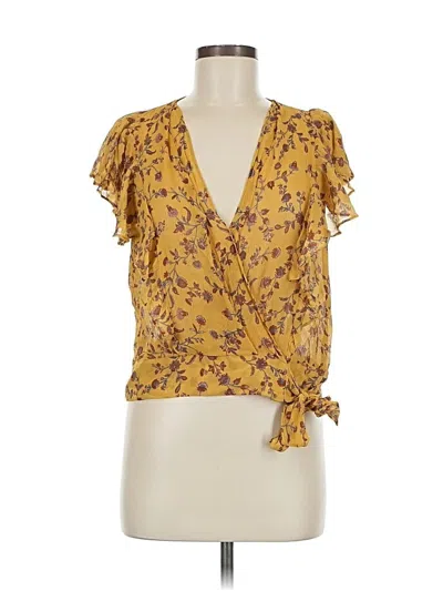 Pre-owned Paige Short Sleeve Blouse In Yellow