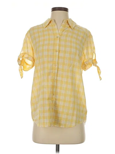 Pre-owned Paige Short Sleeve Blouse In Yellow