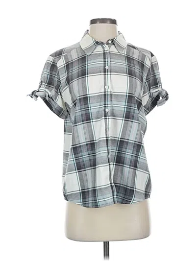 Pre-owned Paige Short Sleeve Button Down Shirt In Gray
