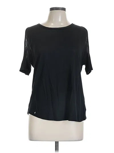 Pre-owned Paige Short Sleeve Top Black Crew Neck Tops
