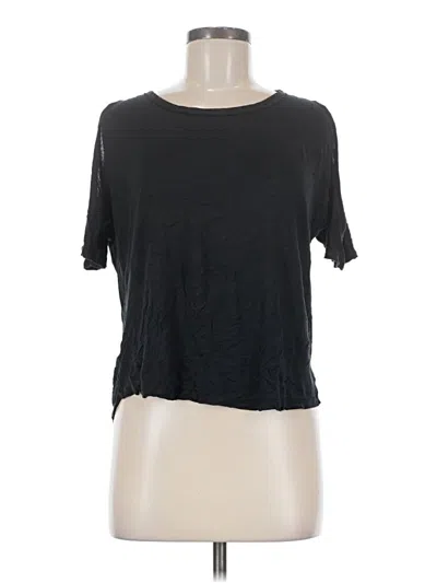 Pre-owned Paige Short Sleeve Top Black Crew Neck Tops