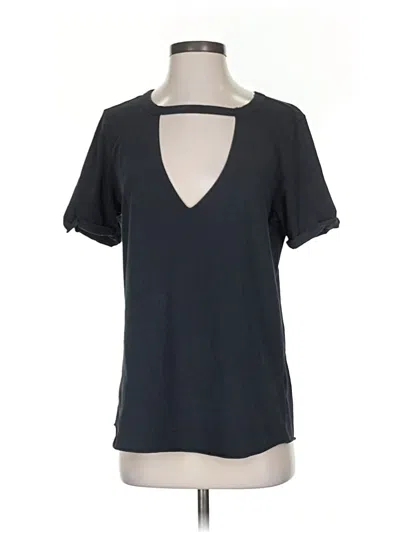 Pre-owned Paige Short Sleeve Top Black Keyhole Neckline Tops
