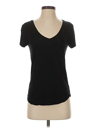 Pre-owned Paige Short Sleeve Top Black Scoop Neck Tops