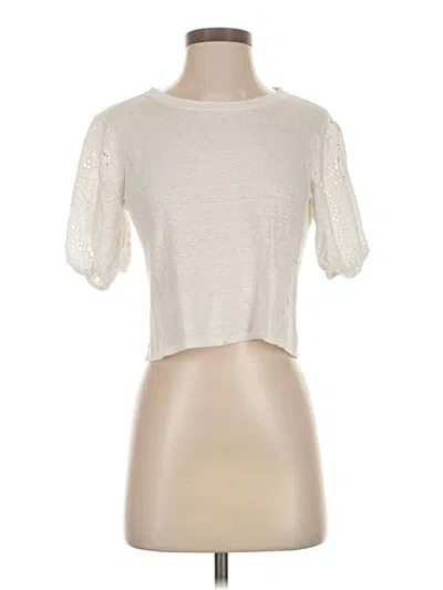 Pre-owned Paige Short Sleeve Top Ivory Sweetheart Neckline Tops