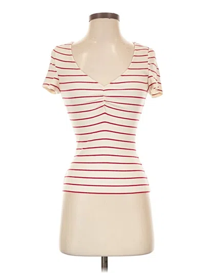 Pre-owned Paige Short Sleeve Top Ivory Sweetheart Neckline Tops