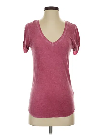 Pre-owned Paige Short Sleeve T-shirt In Burgundy