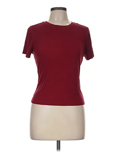 Pre-owned Paige Short Sleeve T-shirt In Burgundy