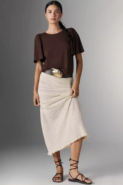 Paige Sigrid Crop Tee In Brown