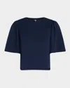 Paige Sigrid Flutter Sleeve Tee In Dark Ink Blue