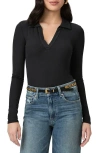 Paige Lafayette Center Ruched Knit Top In Black
