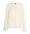Paige Silk-blend Pepita Blouse In Ivory