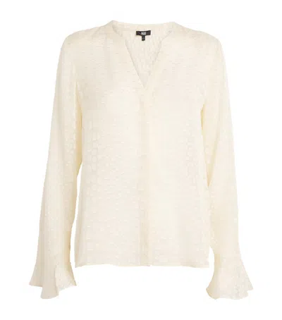 Paige Silk-blend Pepita Blouse In Ivory