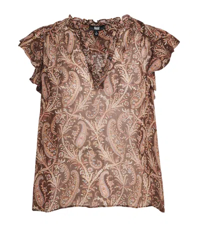 Paige Silk Cornelia Blouse In Brown