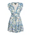 Paige Silk Georgette Floral Print Mini Dress In Blue
