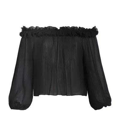 Paige Silk Off-the-shoulder Casey Blouse In Black