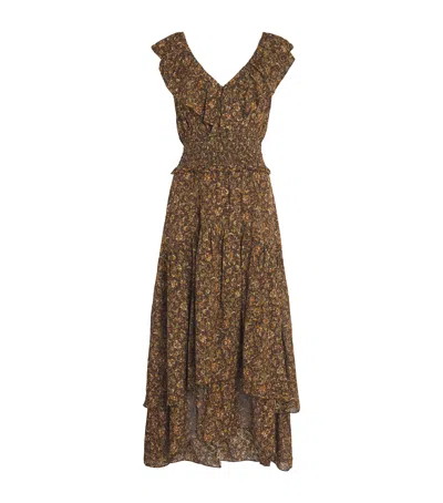 Paige Silk-blend Ruffle Floral Midi Dress
