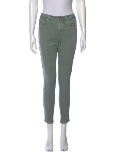 Pre-owned Paige Skinny Leg Pants In Green
