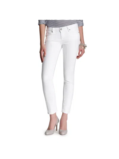 Paige Skyline Womens Denim Low-rise Ankle Jeans In White